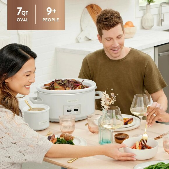 Crockpot Designer Series 7-qt. Slow Cooker, Bonus 16-oz Little Dipper warmer - Picture 4 of 9